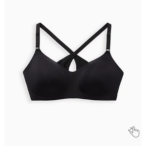 Torrid lightly lined wire free racerback bra.
